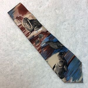 Sea Lion Seal Walrus Tie by Morgan Hart 100% Silk